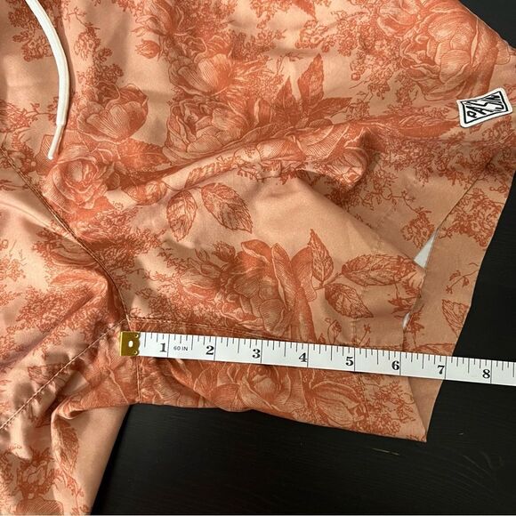 Pacsun Swim Shorts Mens Size Small Orange Flowers Trunks Board Beach Surf - Picture 12 of 12